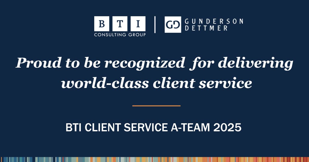 BTI Consulting Honors Gunderson Dettmer in its 2025 BTI Client Service ...