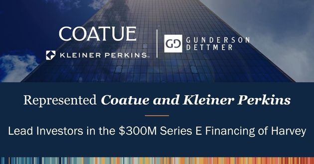 Gunderson Dettmer Represented Coatue and Kleiner Perkins as Lead Investors in Harvey’s $300M Series E, $5B Valuation