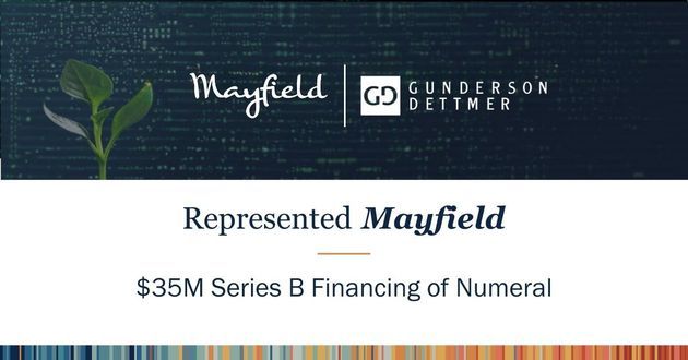 Gunderson Client Mayfield Leads Numeral $35M Series B