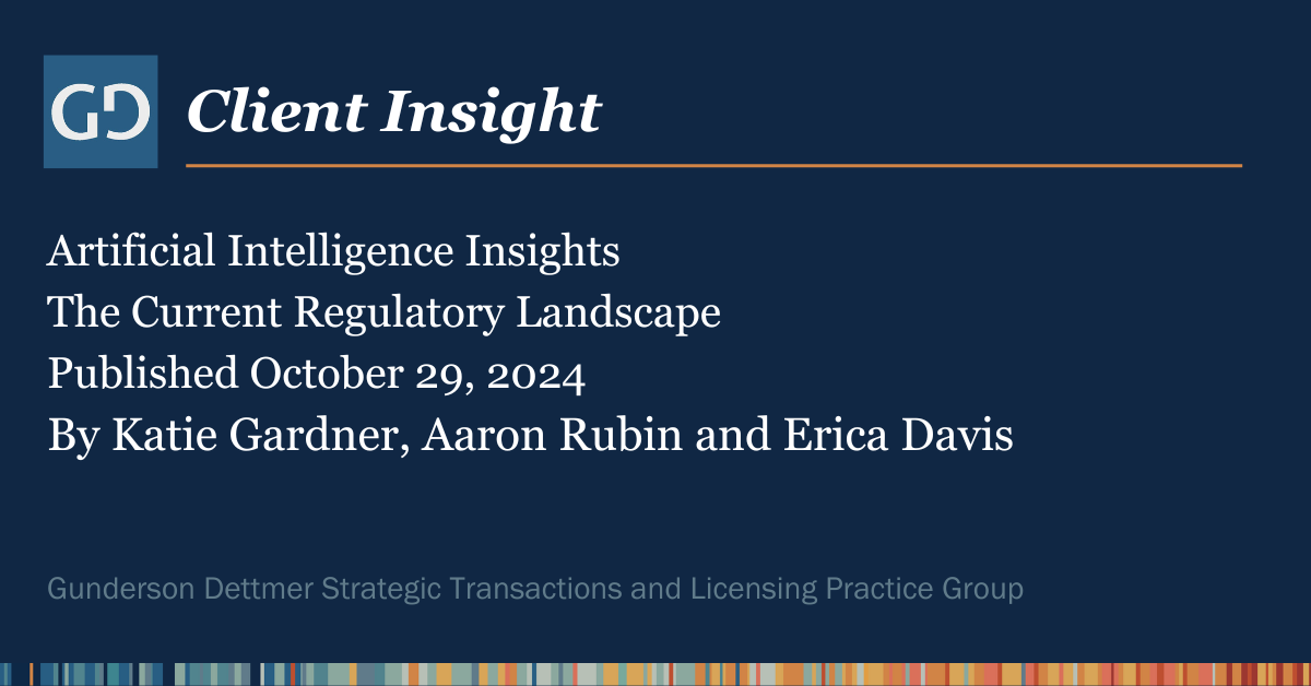 Client Insight: Artificial Intelligence Insights The Current Regulatory Landscape