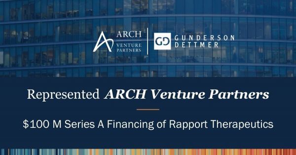 ARCH Venture Partners Invests in Rapport Therapeutics $100M Series A
