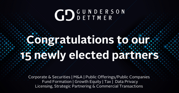 Gunderson Dettmer Announces 15 New Elected Partners in Record-Setting ...