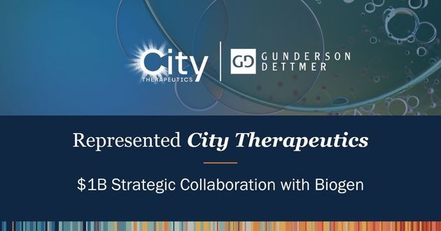 Gunderson Dettmer Advises City Therapeutics in $1 Billion Strategic Collaboration with Biogen to Advance RNAi Therapies