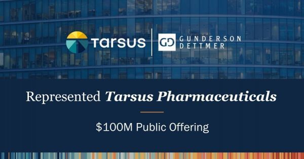 Tarsus Pharmaceuticals Announces $100M Public Offering