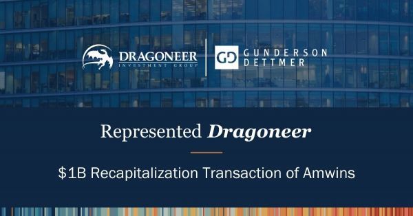 Dragoneer Investment Group Participates in Amwins $1B Recapitalization Transaction