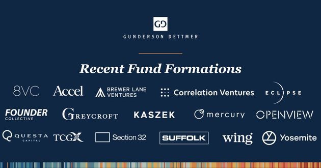 Recent Fund Formations Represented by Gunderson Dettmer*