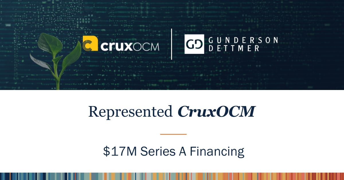 CruxOCM Announces $17M Series A to Fuel Innovation | Gunderson Dettmer ...