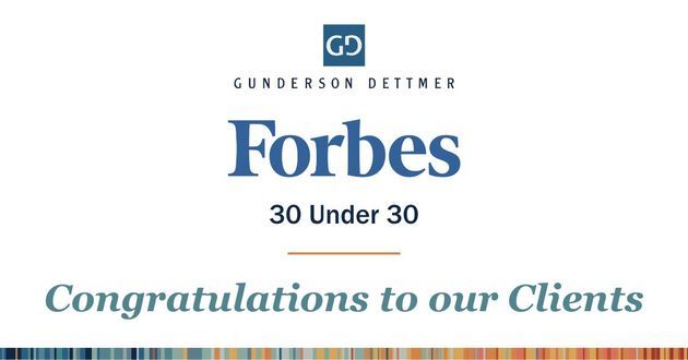 Forbes 14th Annual 30 Under 30 List Recognizes 27 Individuals Across 20 Gunderson Dettmer Clients