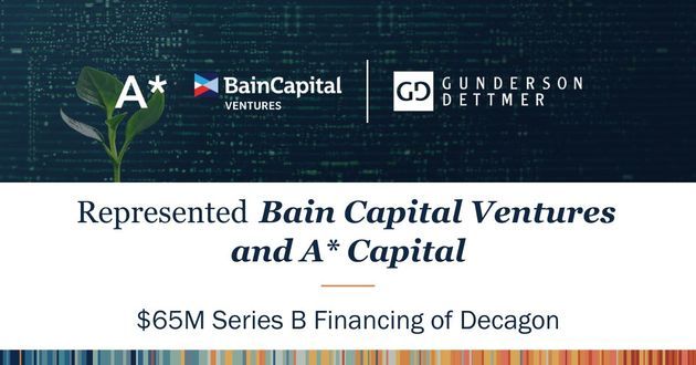Gunderson Dettmer Represents Lead and Participating Investor in Decagon’s Series B