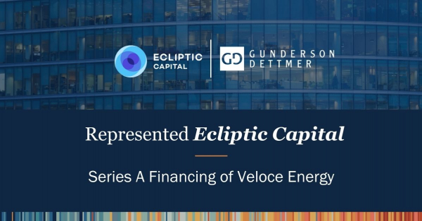 Gunderson Dettmer Advises Ecliptic Capital in its Co-Leadership of the ...