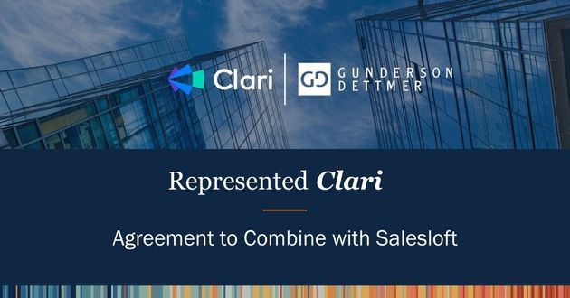 Gunderson Dettmer Represented Clari in Merger of Equals with Salesloft