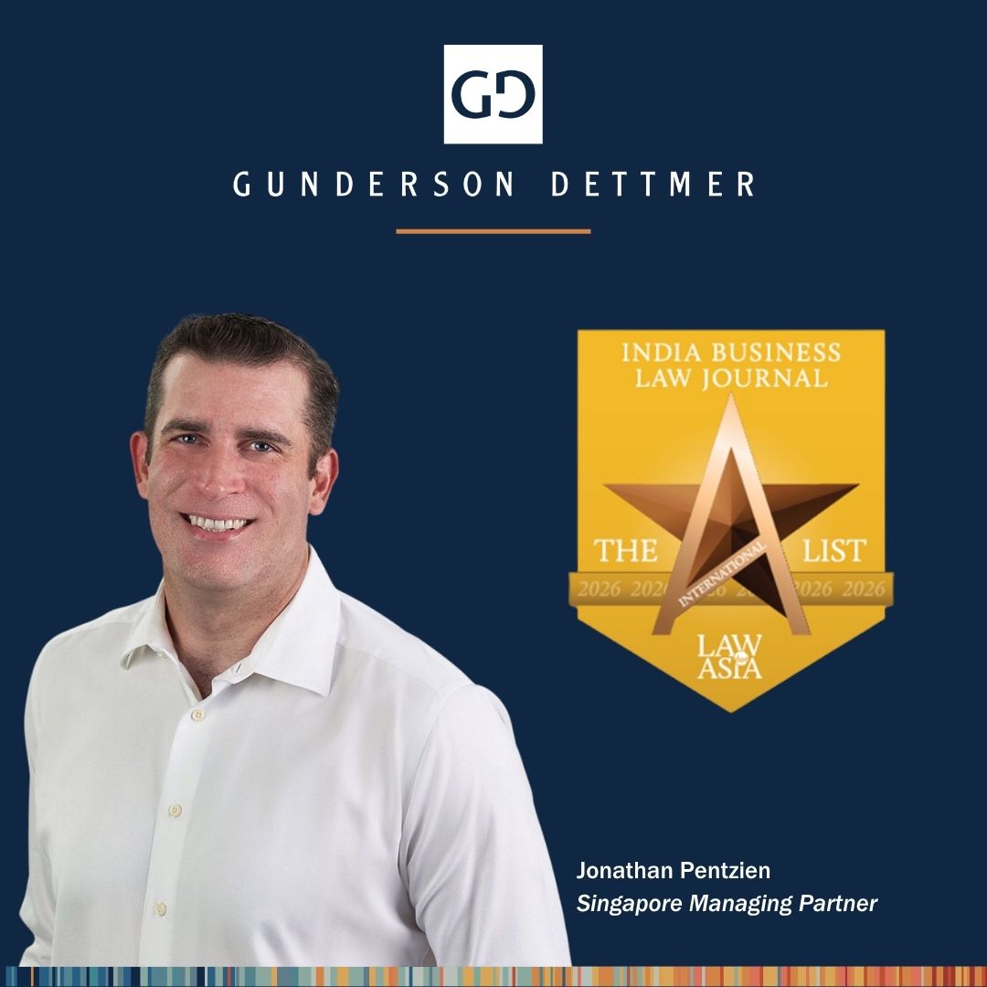 Singapore Partner Jonathan Pentzien Named to India Business Law Journal ...