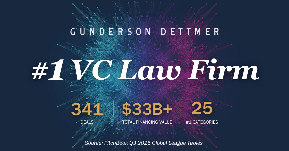 Q3 2025 PitchBook Global League Tables Recognizes Gunderson Dettmer as ...