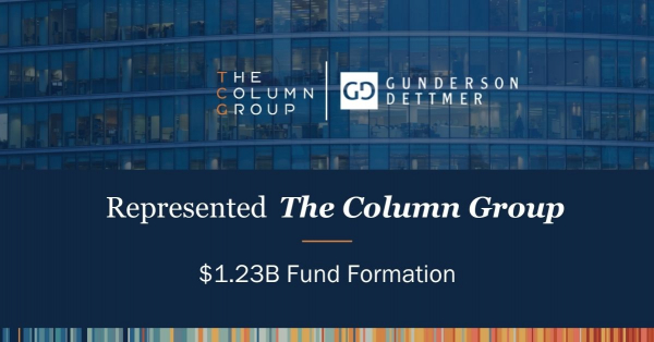 Gunderson Dettmer Advises client The Column Group (TCG) in the ...