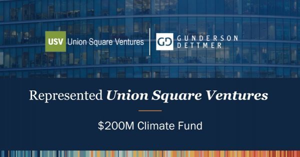 Union Square Ventures Announces New $200M Climate Fund