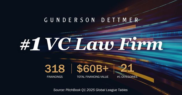 Gunderson Dettmer Leads 2025 PitchBook Global League Tables for Q1